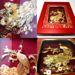 金箔畫(huà)立體掛畫(huà)吉祥文化擺件